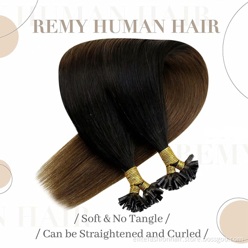 U Tip Pre Bonded Remy Human Hair Extensions 100 Strands Per Package Nail Tip Italian Keratin Fusion Hairpiece